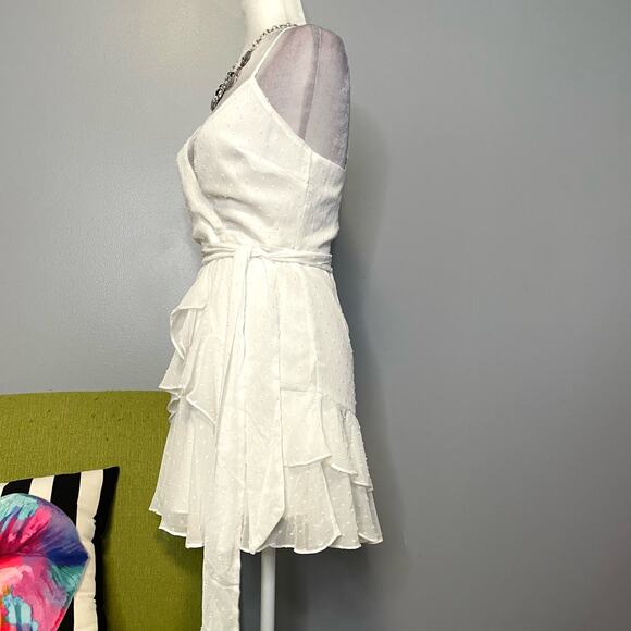 Hello Molly White Ice Cold Mini Ruffle Dress NEW Small 4 - Picture 3 of 6
